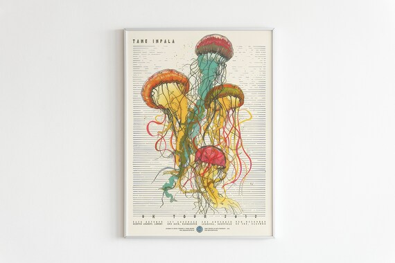 Tame Impala Jellyfish UK Tour 2012 Psychedelic Gig Art Poster