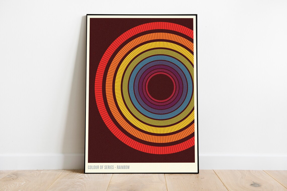 Colour Of Series Rainbow Concentric Circles Vintage Art Poster - Image 3