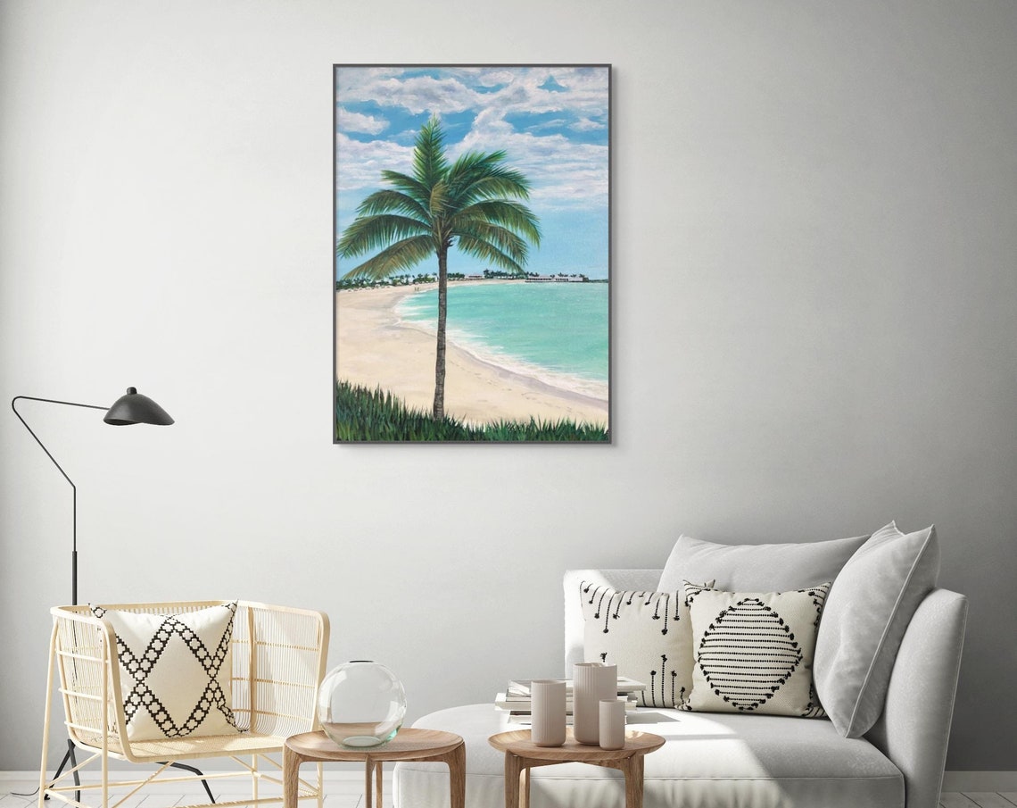Tropical Palm Tree White Sand Beach Turquoise Ocean Summer Poster - Image 4