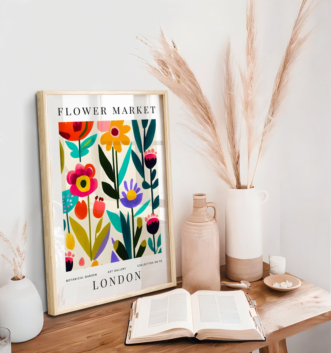 Flower Market London Colorful Botanical Floral Exhibition Poster - Image 3