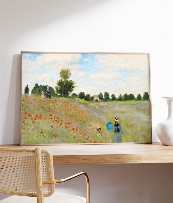 Claude Monet Poppies At Argenteuil 1873 Impressionist Field Landscape Poster