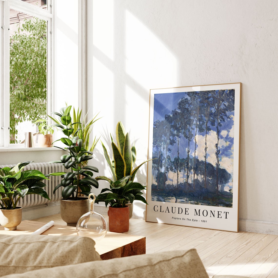 Claude Monet Poplars On The Epte 1891 Tall Trees Blue Sky Poster - Image 2