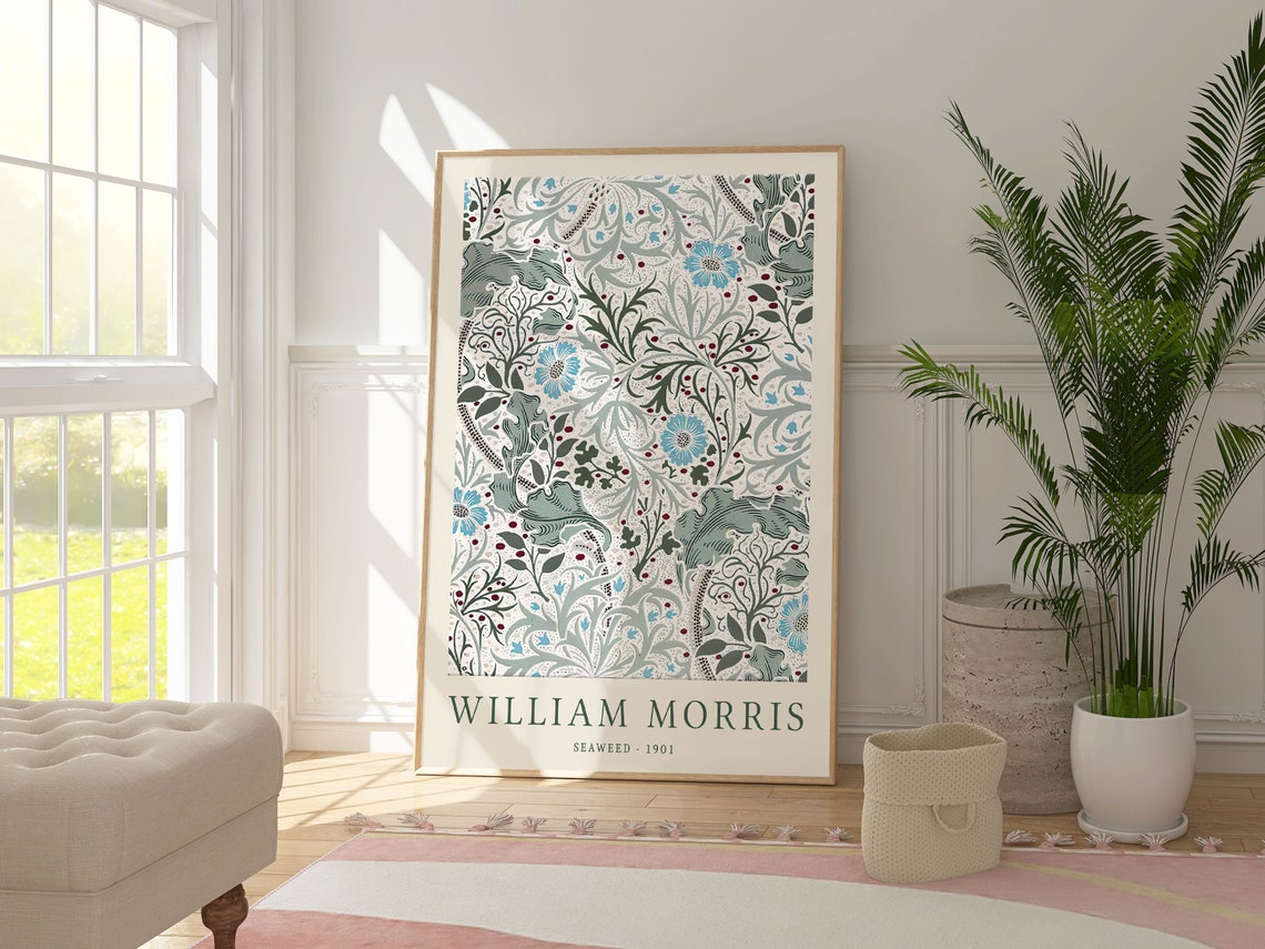 William Morris Seaweed 1901 Sage Botanical Pattern Art Nouveau Poster - Image 5