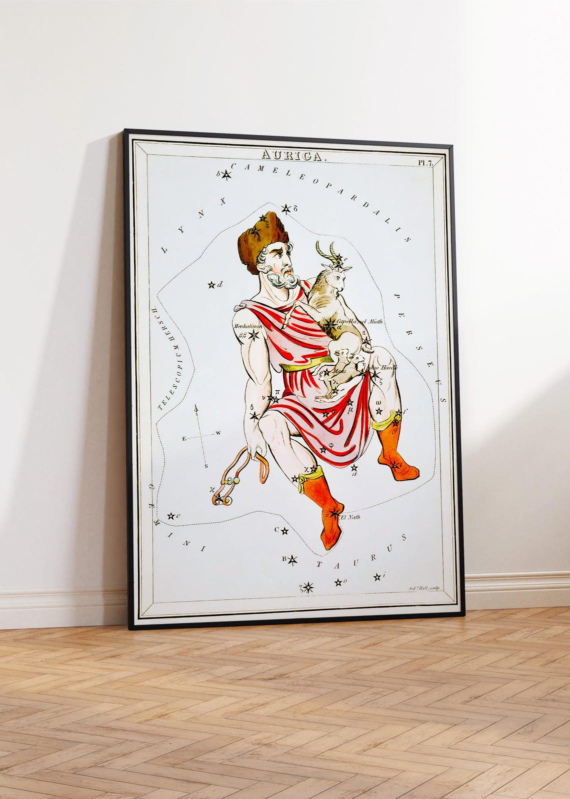 Auriga Star Map Print Celestial Poster Constellation Artwork Astronomy Wall Art Decor Astrological Original Gift Idea Personalised Art - Image 2