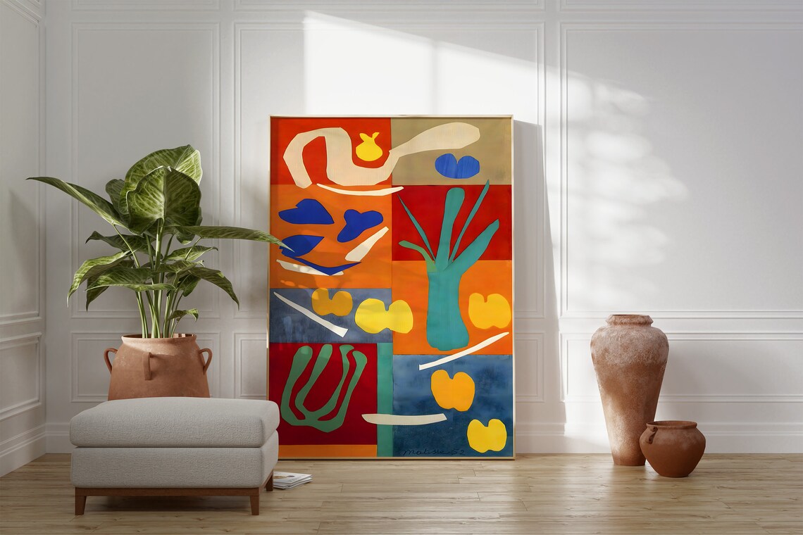 Matisse-Inspired Vegetables Abstract Art Print - Image 3