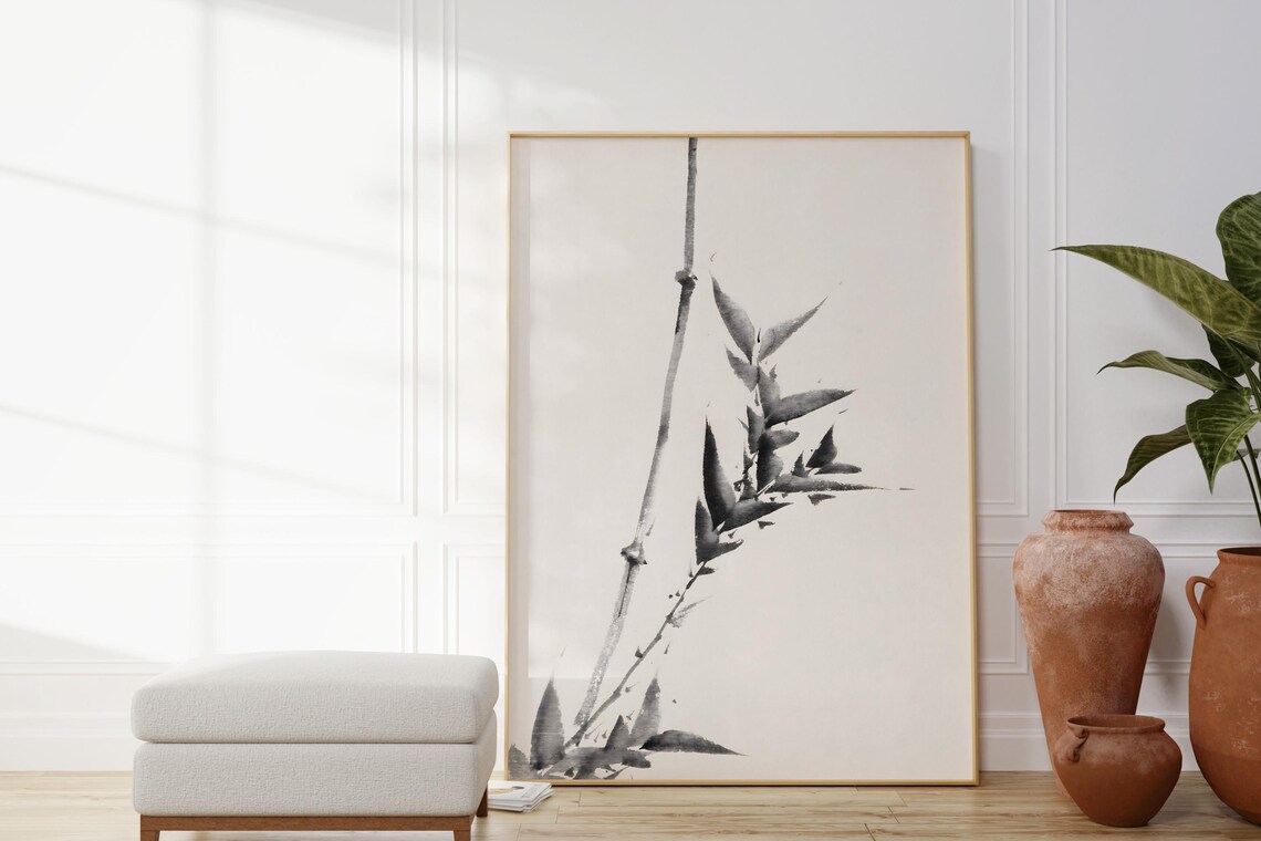 Katsushika Hokusai Bamboo Stalk Black Ink Japanese Minimalist Zen Wall Poster - Image 4