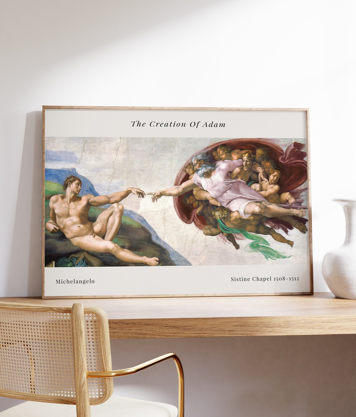 The Creation Of Adam Art Print, Sistine Chapel - Image 4