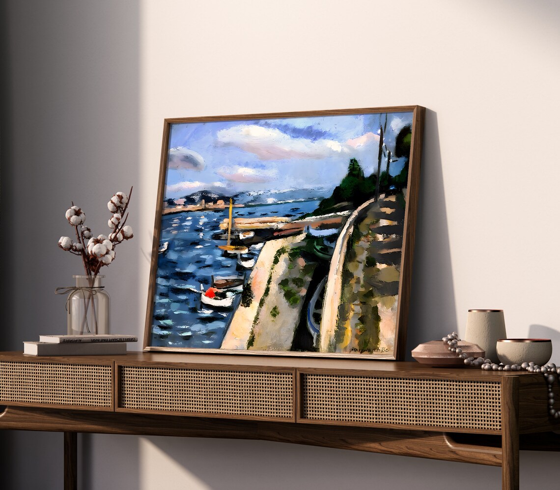 Henri Matisse View of Antibes Harbor Boats Blue Sea Painting Poster - Image 4