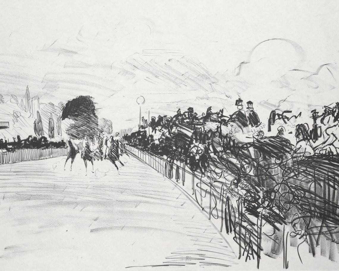 Horse Race Sketch, Minimalist Line Art Poster - Image 2