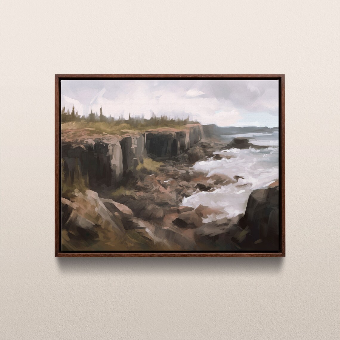 Aulavik National Park Vintage Oil Painting