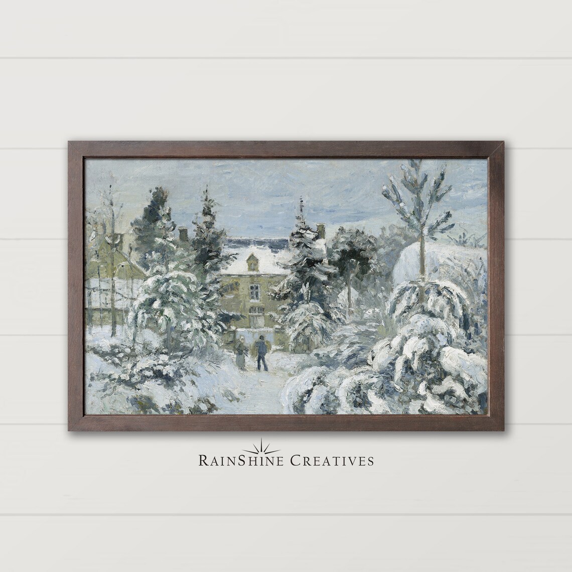Vintage After A Snowstorm Winter Landscape, Art Print