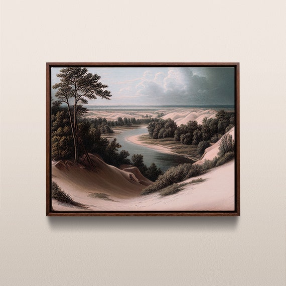 Indiana Dunes National Park Vintage Oil Painting Indiana Usa Instant 173