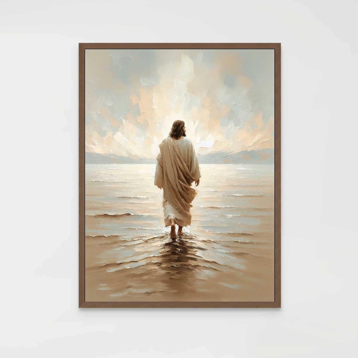 Jesus Walks On Water Christian Painting, Bible Art