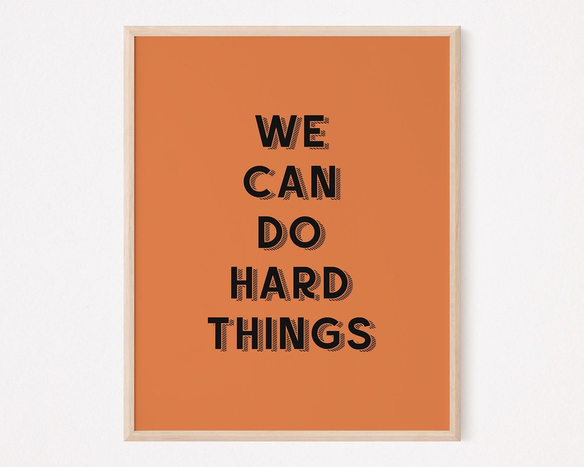 We Can Do Hard Things Burnt Orange Growth Mindset Classroom Wall Art - Image 4