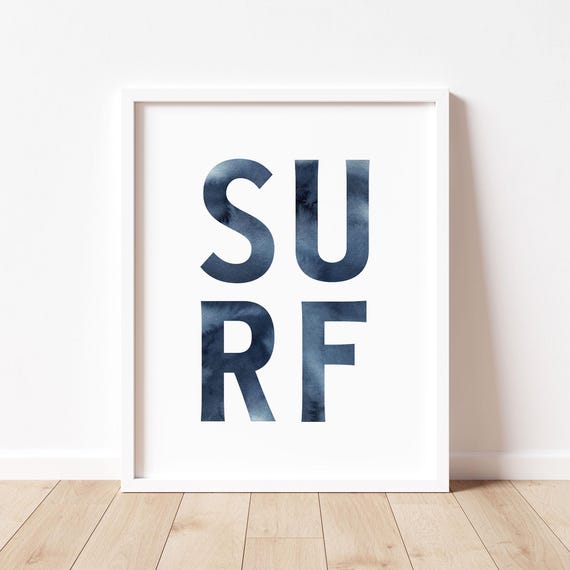 Watercolor Surf Nursery Wall Art Ocean Nursery Prints Baby Boy Surf Poster Girl Beach Quote Nursery Decor Kids Coastal Bedroom
