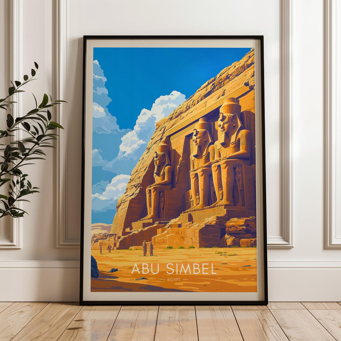 Abu Simbel Egypt Ramesses II Temple Colossi View Travel Poster