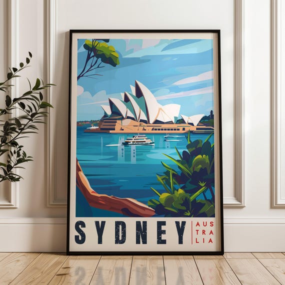 Sydney Travel Poster, Australia Wall Art Print