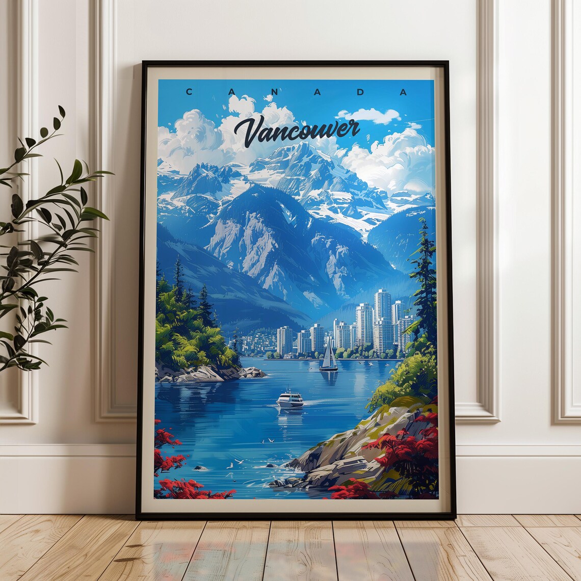Vancouver Travel Poster For Home Office Art Print