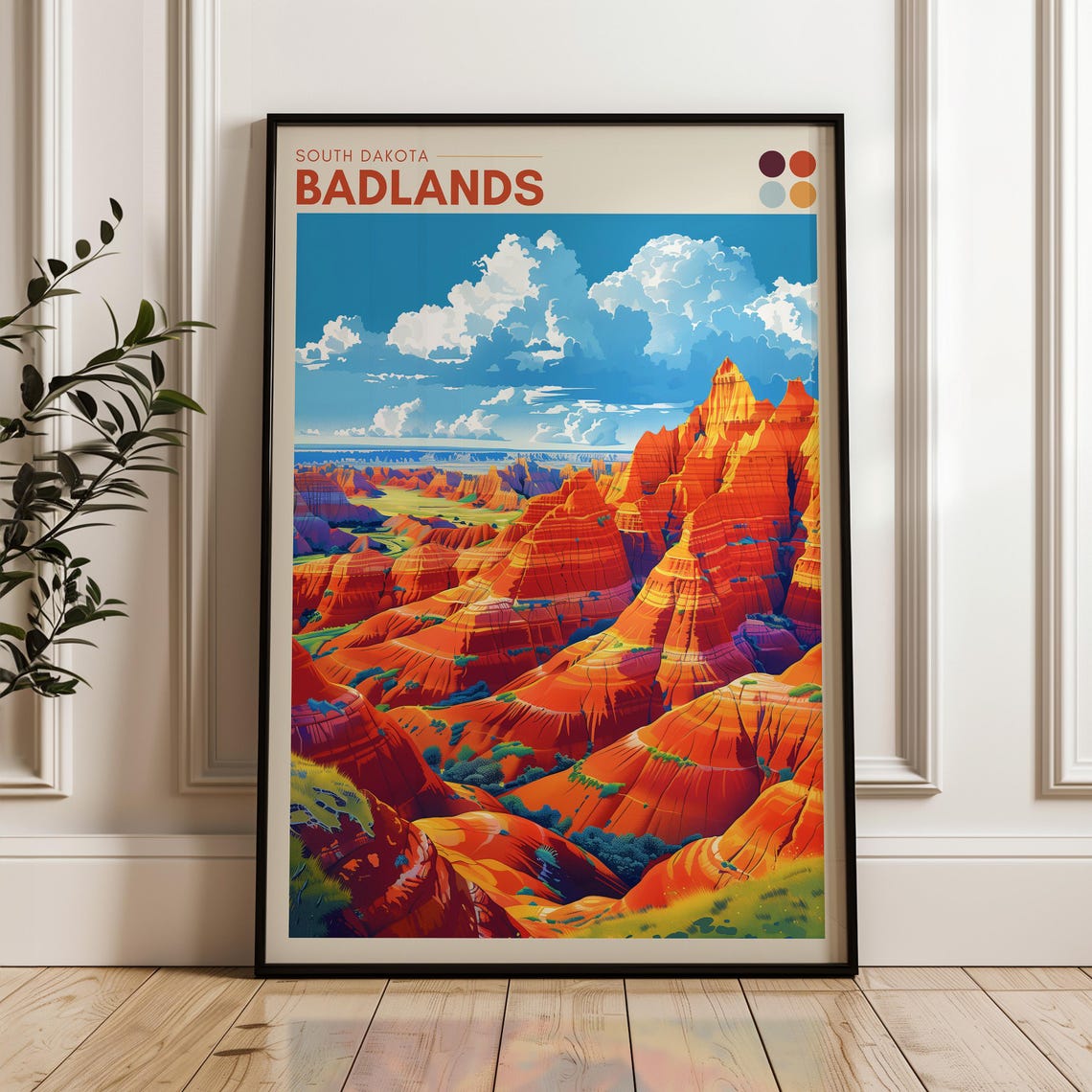 Badlands South Dakota Red Rock Formations Desert Spires Poster