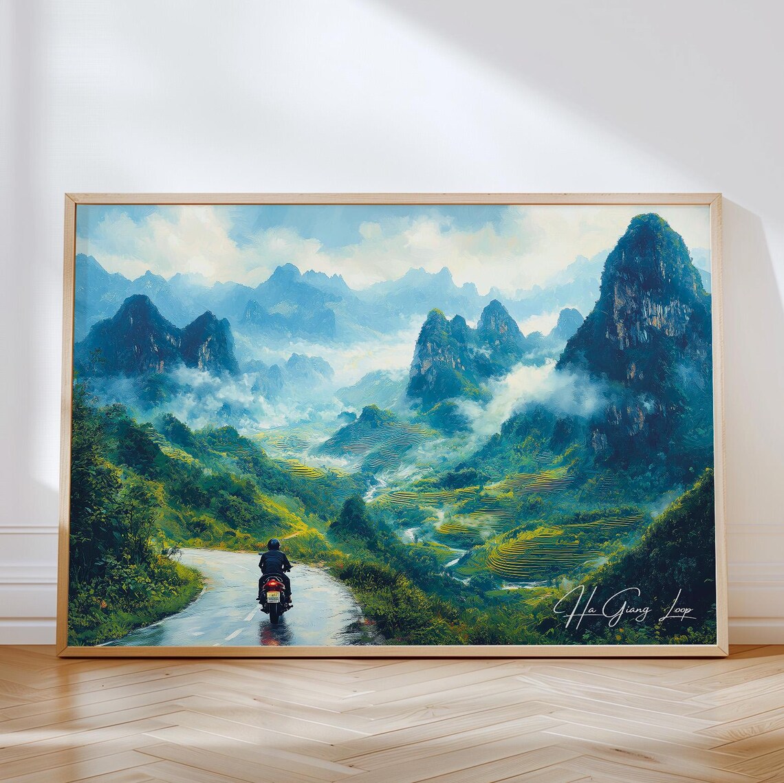 Ha Giang Loop Vietnam Travel Poster, Motorbike Adventure