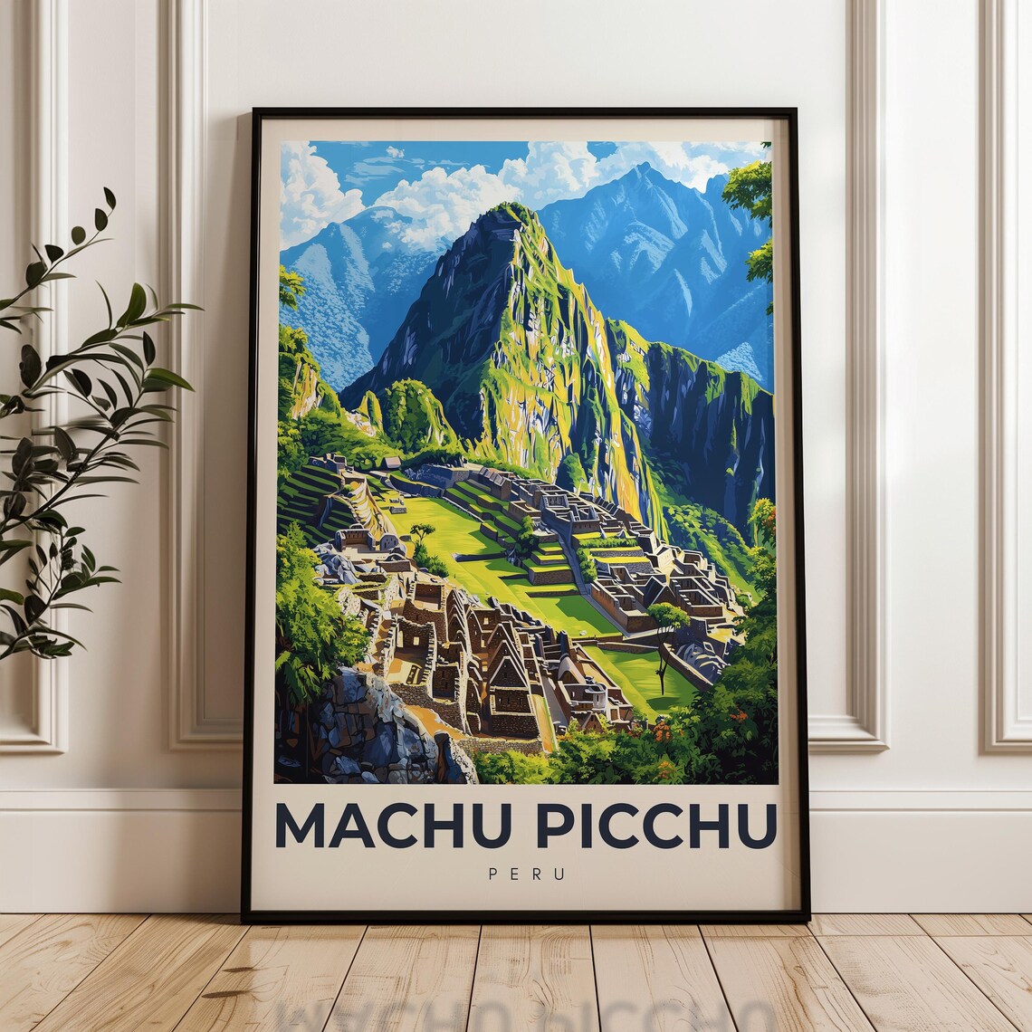 Machu Picchu Travel Poster, Peru Wall Art Print