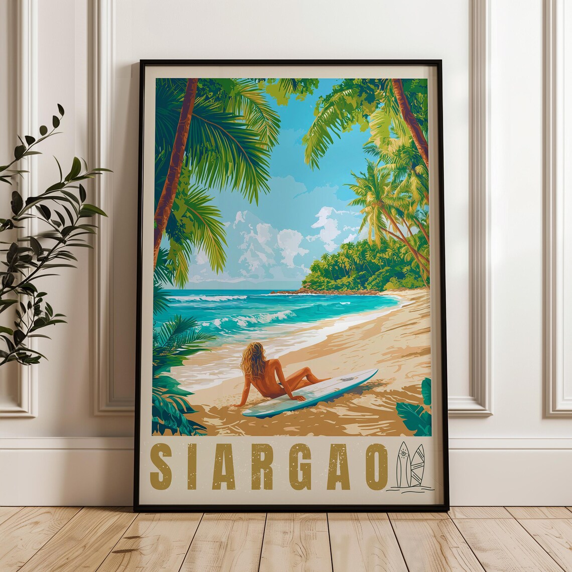 Siargao Travel Poster, Philippines Island Print