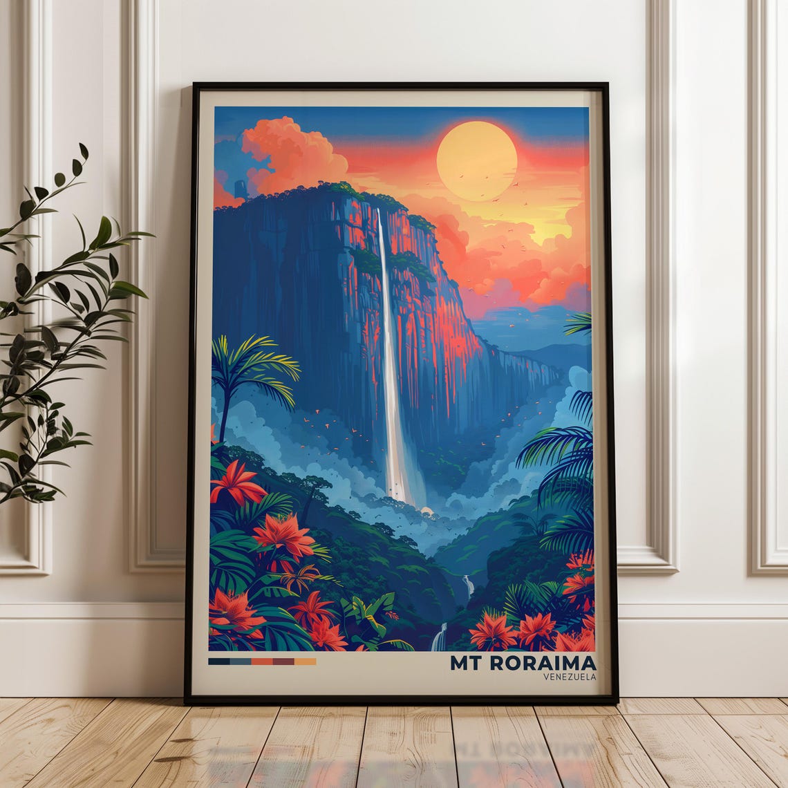 Mount Roraima Venezuela Tepui Waterfall Sunset Jungle Poster