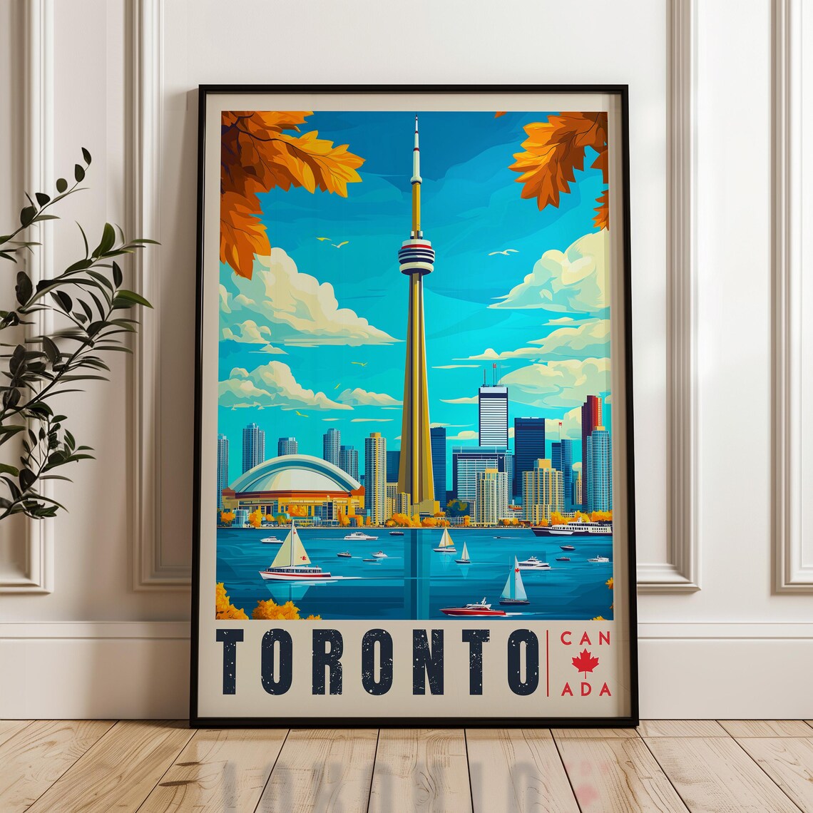 Toronto Travel Poster, Ontario Cityscape Art Print