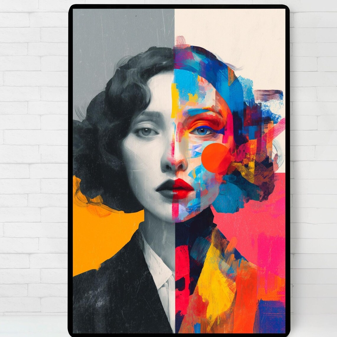 Inner Duality, Abstract And Classic Portraiture Art Print