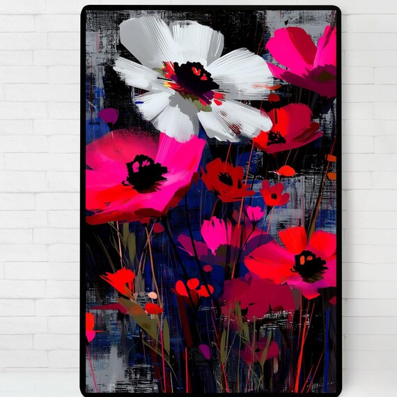 Vibrant Floral Abstract Flower Design Poster