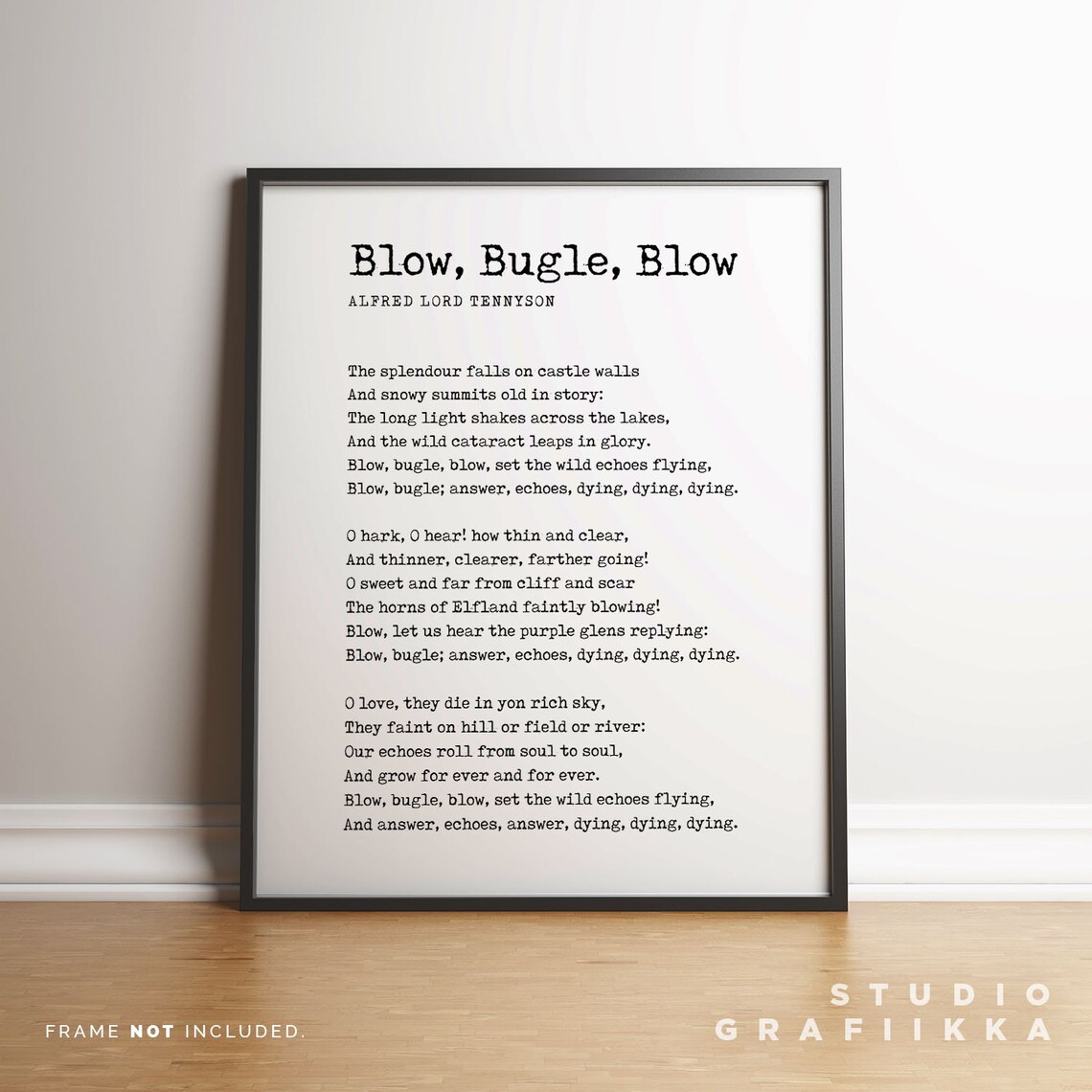 Alfred Lord Tennyson Blow Bugle Blow Castle Walls Poem Poster - Image 3