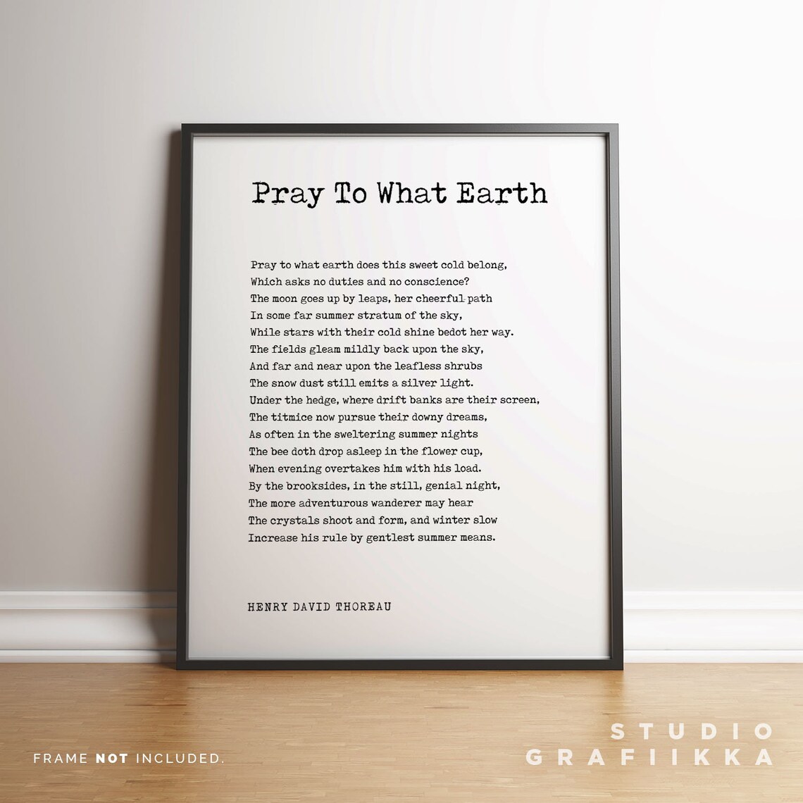 Henry David Thoreau Pray To What Earth Winter Moon Poem Poster - Image 3