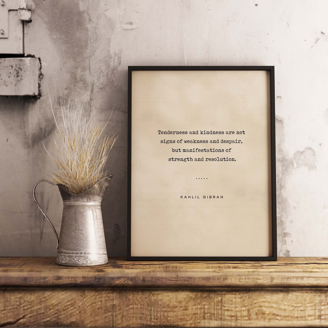 Kahlil Gibran Tenderness and Kindness Strength Quote Art Poster - Image 3