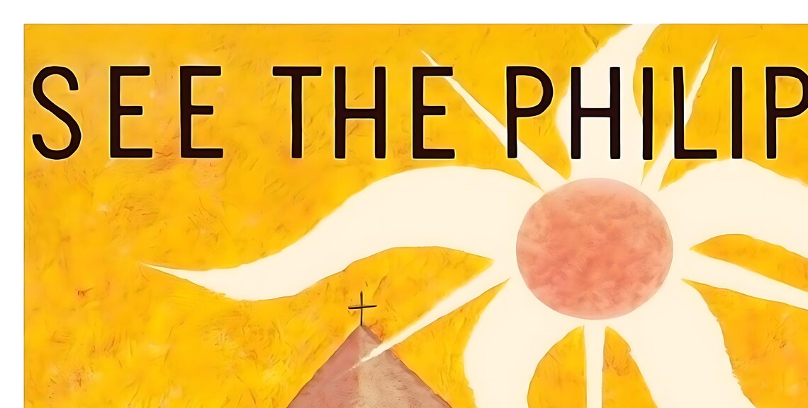 See the Philippines Vintage Church Calesa Jeepney Sun Travel Poster - Image 2