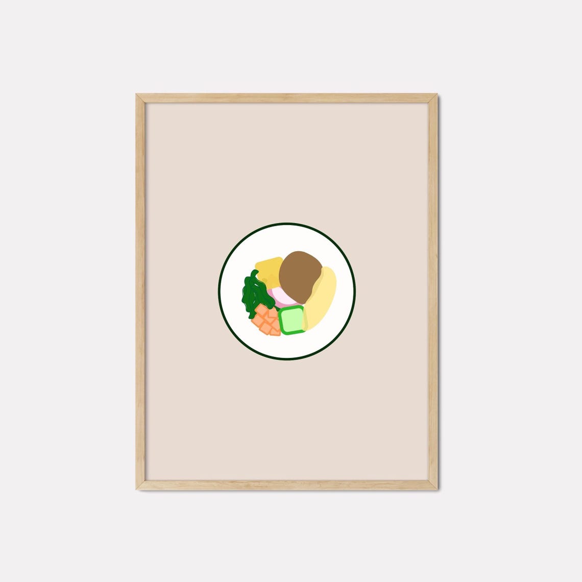 Kimbap Minimalist Food Illustration Modern Korean Kitchen Print