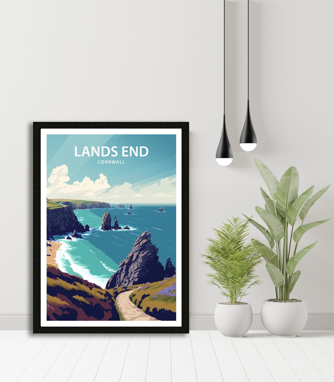 Lands End Cornwall Travel Poster, Wall Art Print - Image 4