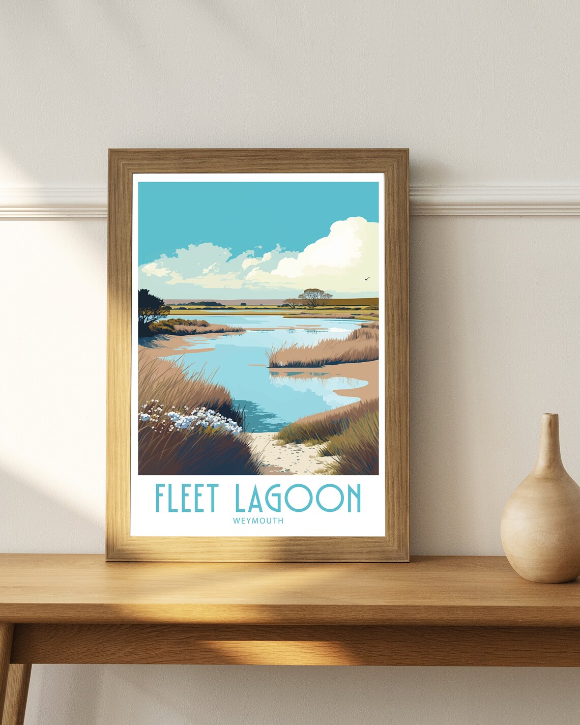 Fleet Lagoon Weymouth Dorset Peaceful Waters Vintage Travel Poster - Image 4