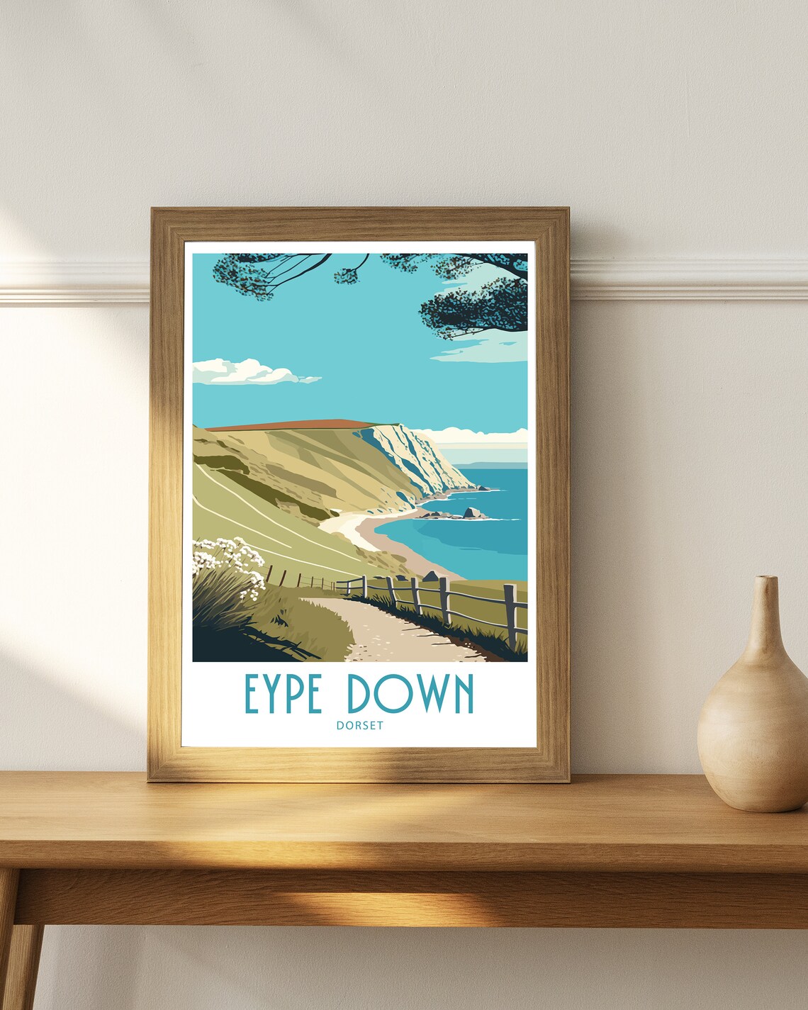 Eype Down Dorset Coastal Cliff Path Walk Vintage Travel Poster - Image 4
