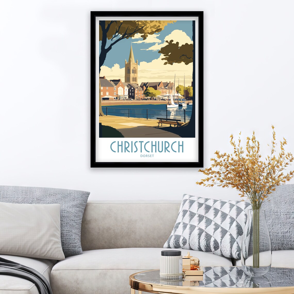 Christchurch Quay Travel Poster, Dorset Place - Image 3
