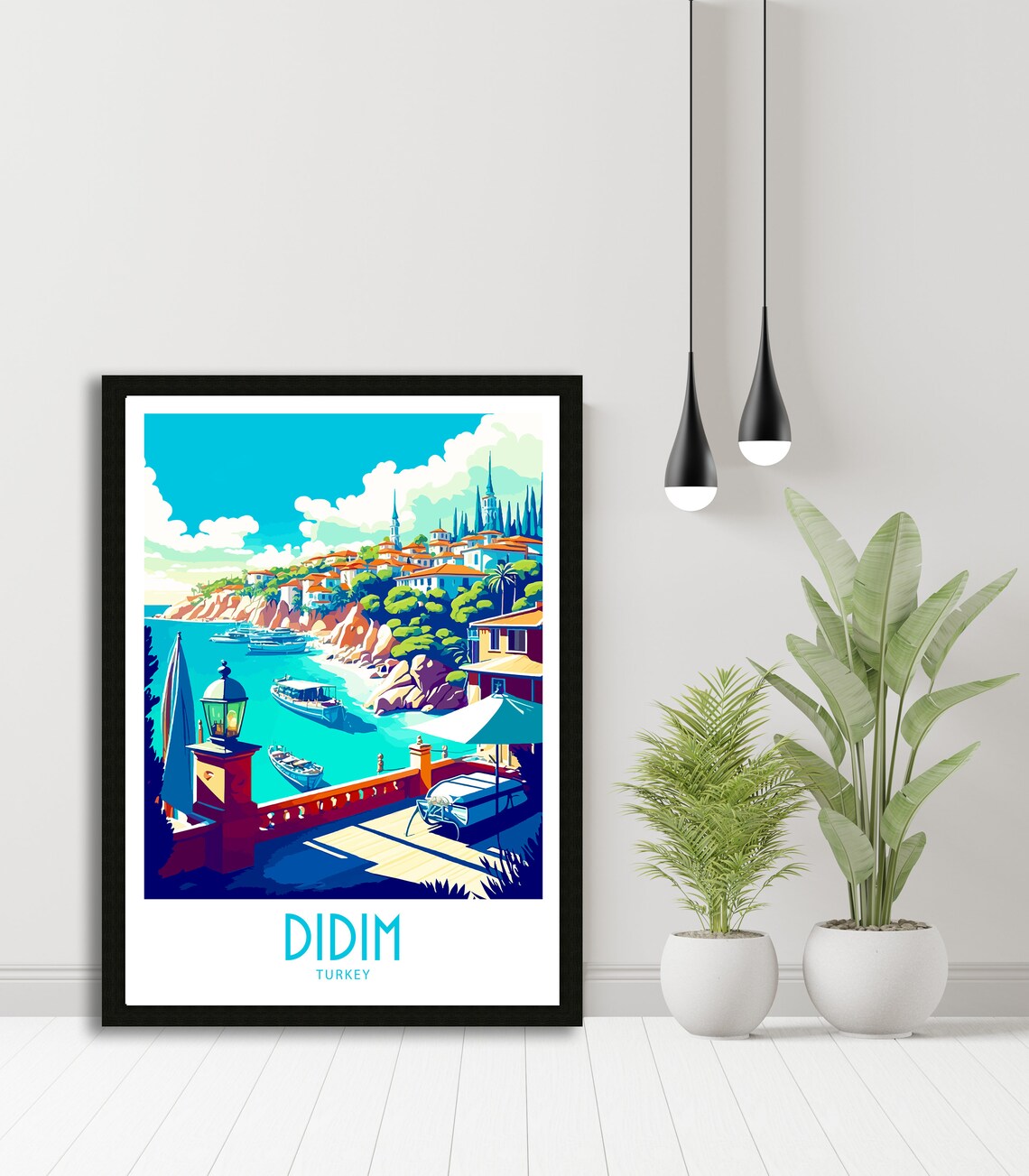 Didim Turkey Aegean Hillside Town Cove Vintage Travel Poster - Image 5