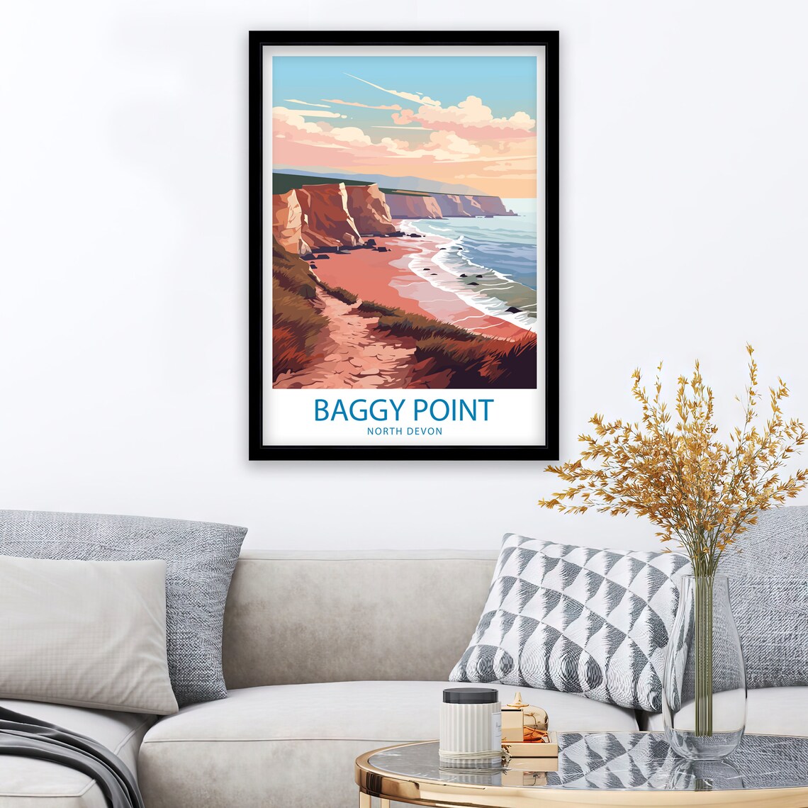 Baggy Point Travel Poster, UK Place Wall Decor - Image 2