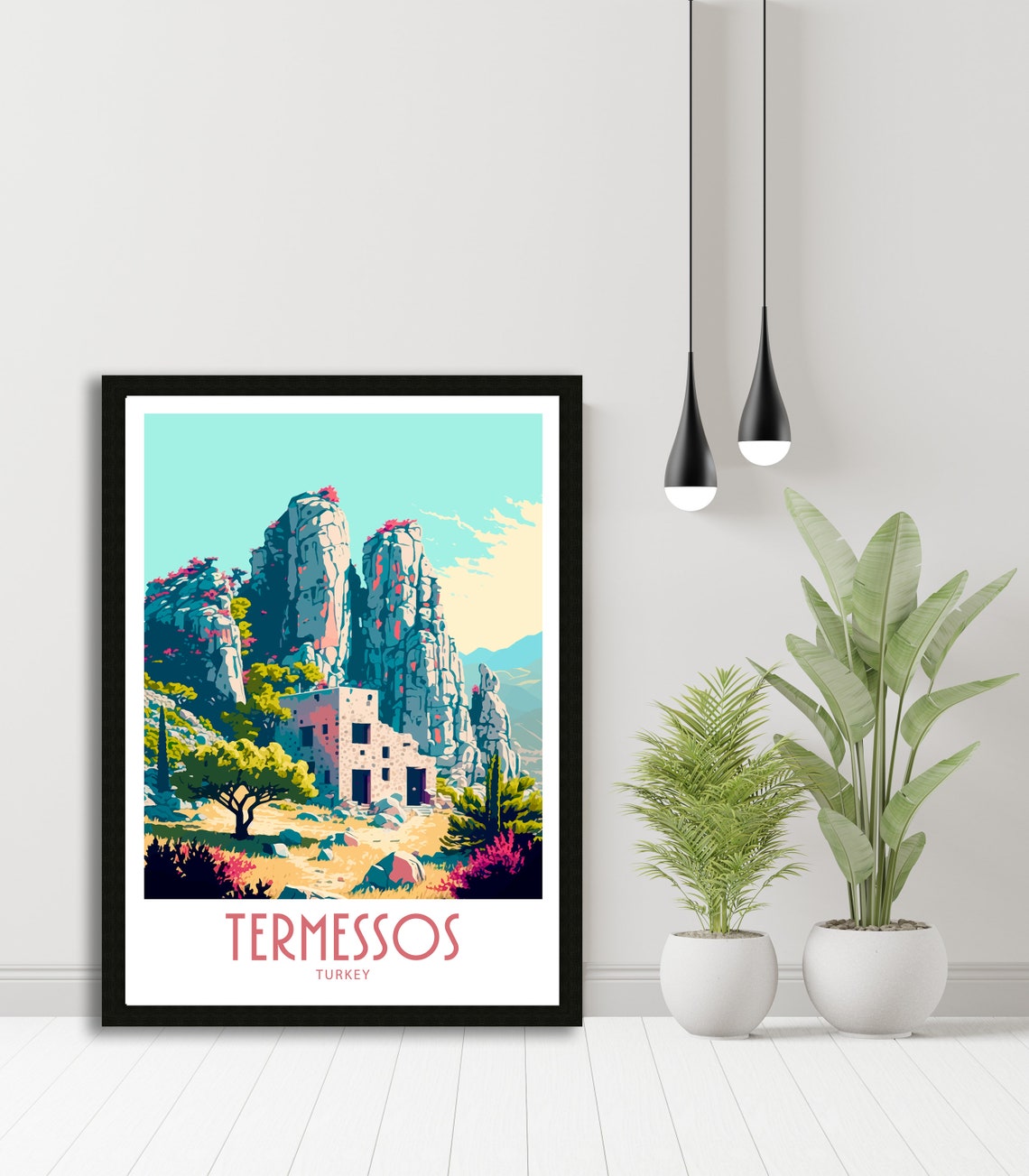 Termessos Turkey Rocky Peak Ruins Cliffs Vintage Travel Poster - Image 5