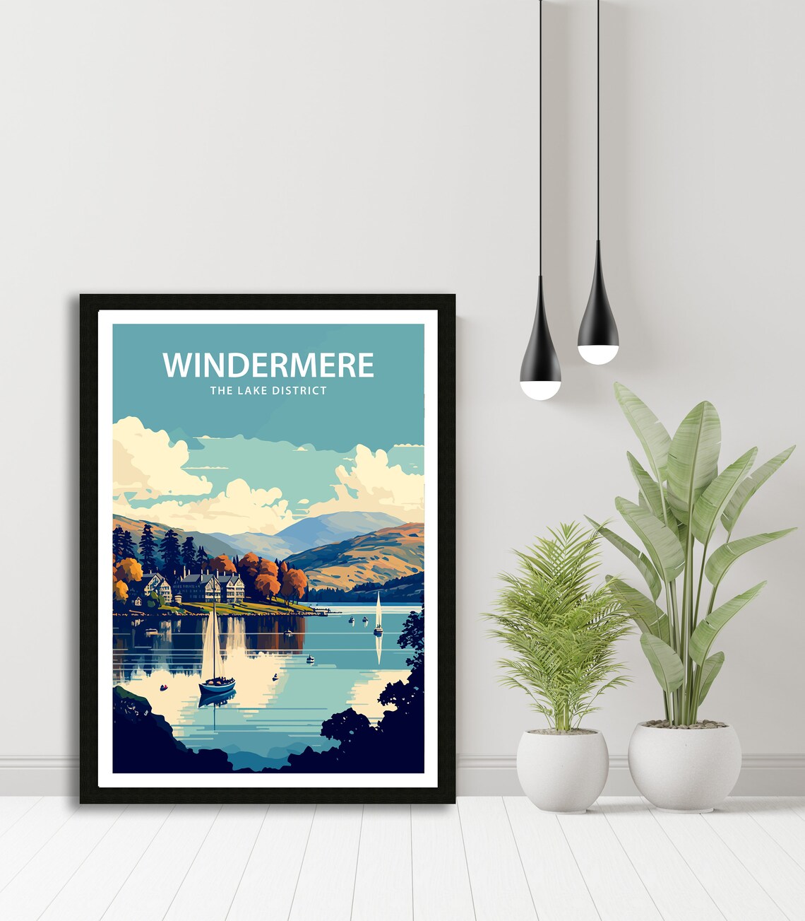 Windermere Travel Poster, Lake District Art Print - Image 4