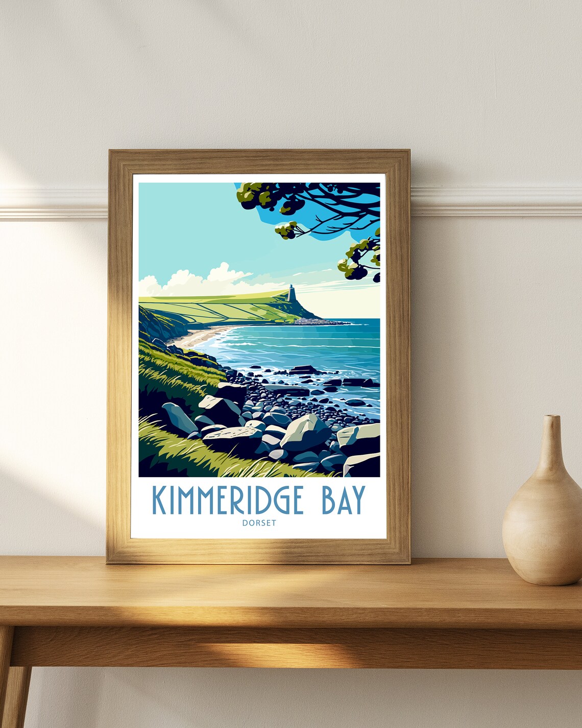 Kimmeridge Bay Dorset Green Headland View Vintage Travel Poster - Image 4