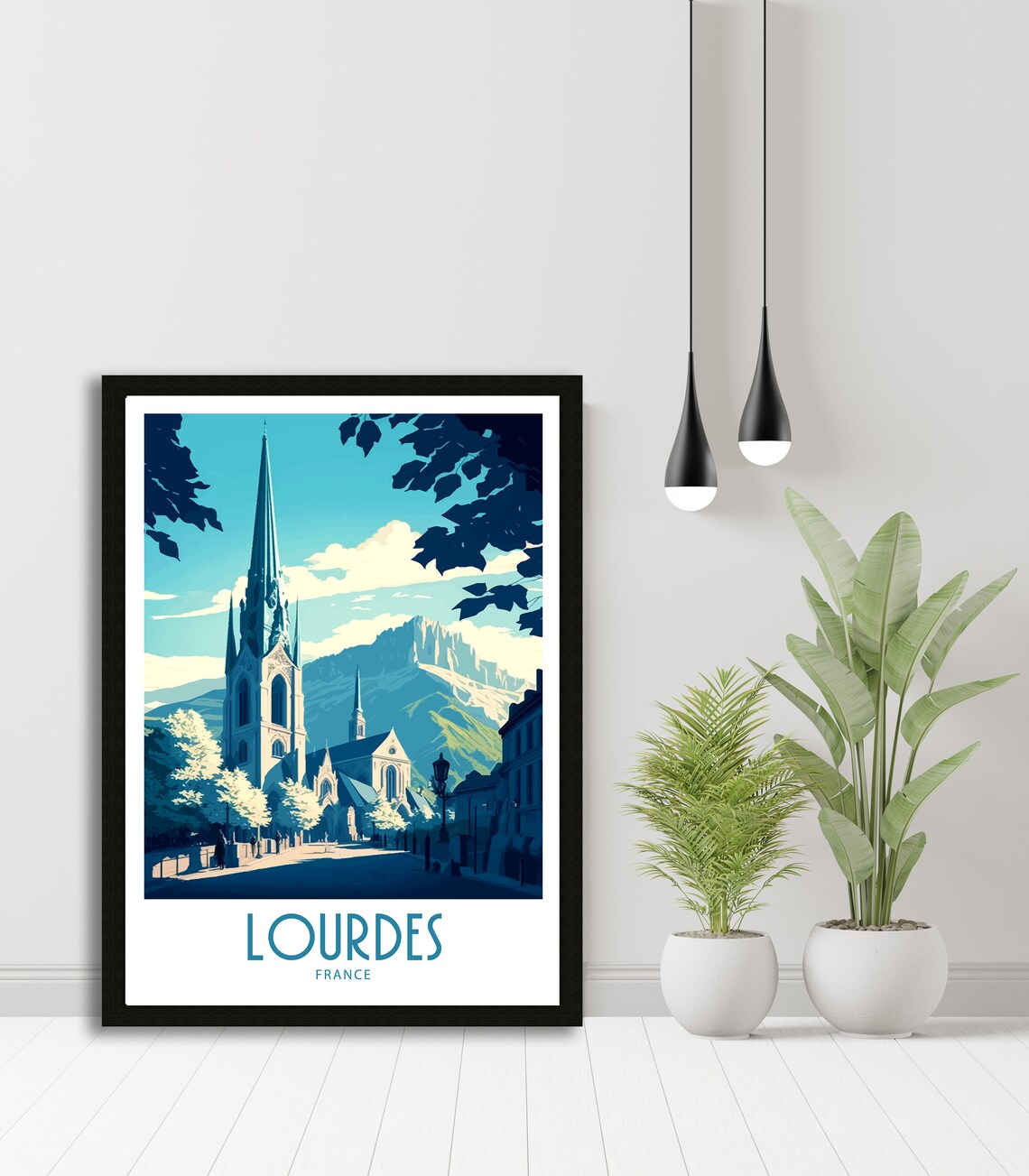 Lourdes France Travel Poster, Place-Name Wall Art - Image 6
