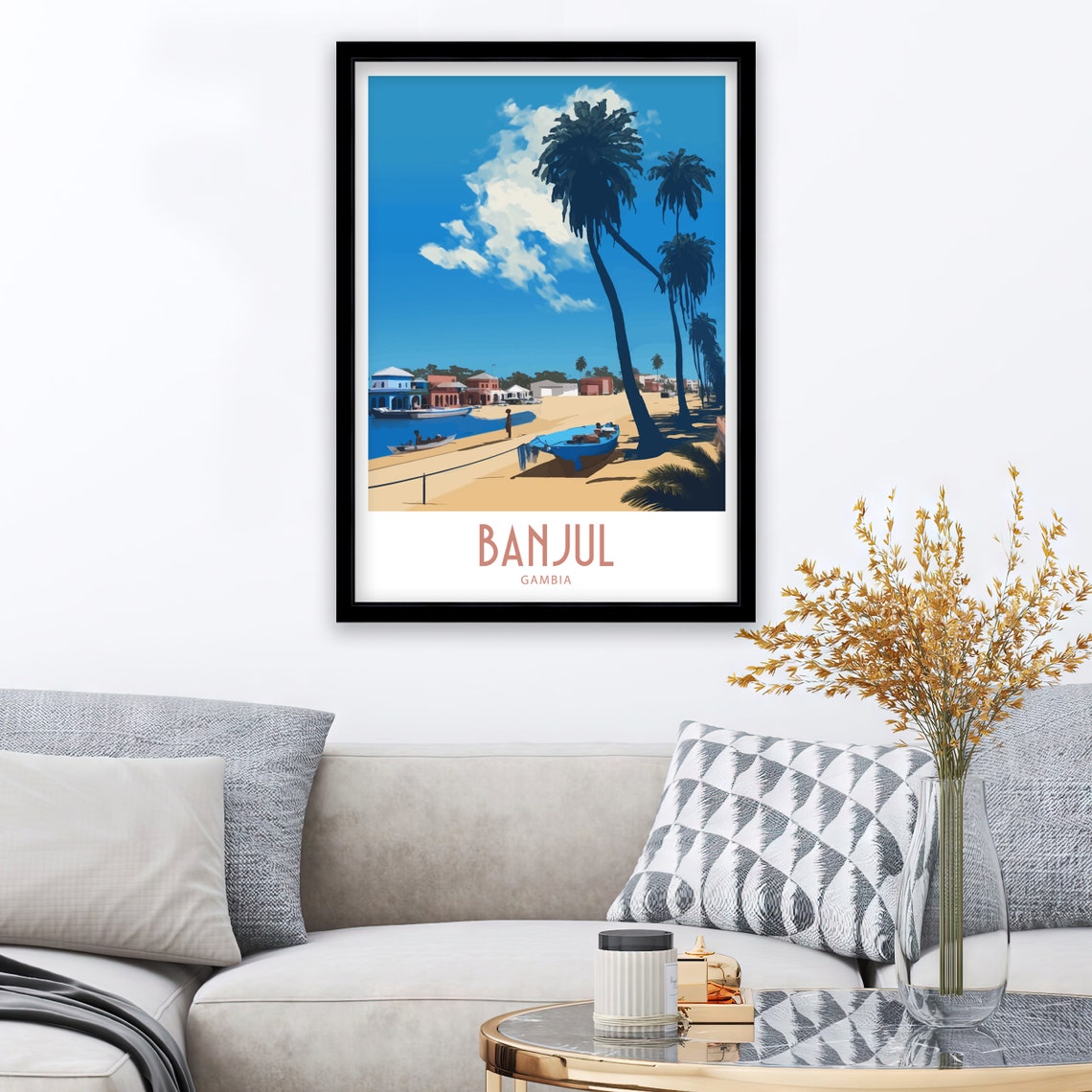 Banjul Travel Print Wall Art Banjul Travel Poster Gift For Banjul Gambia Scenery Wall Art Banjul Gambia Gift Wall Art Banjul Gambia Gifts - Image 3