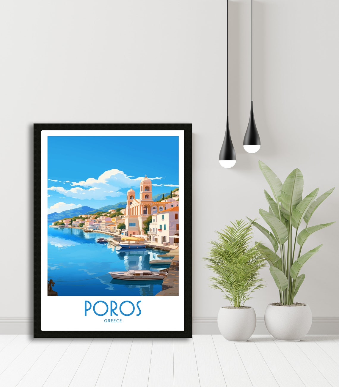 Poros Travel Print Wall Art Poros Wall Hanging Home Dcor Poros Gift Art Lovers Greece Art Lover Gift Poros Wall Dcor Print Poros Print Art - Image 5