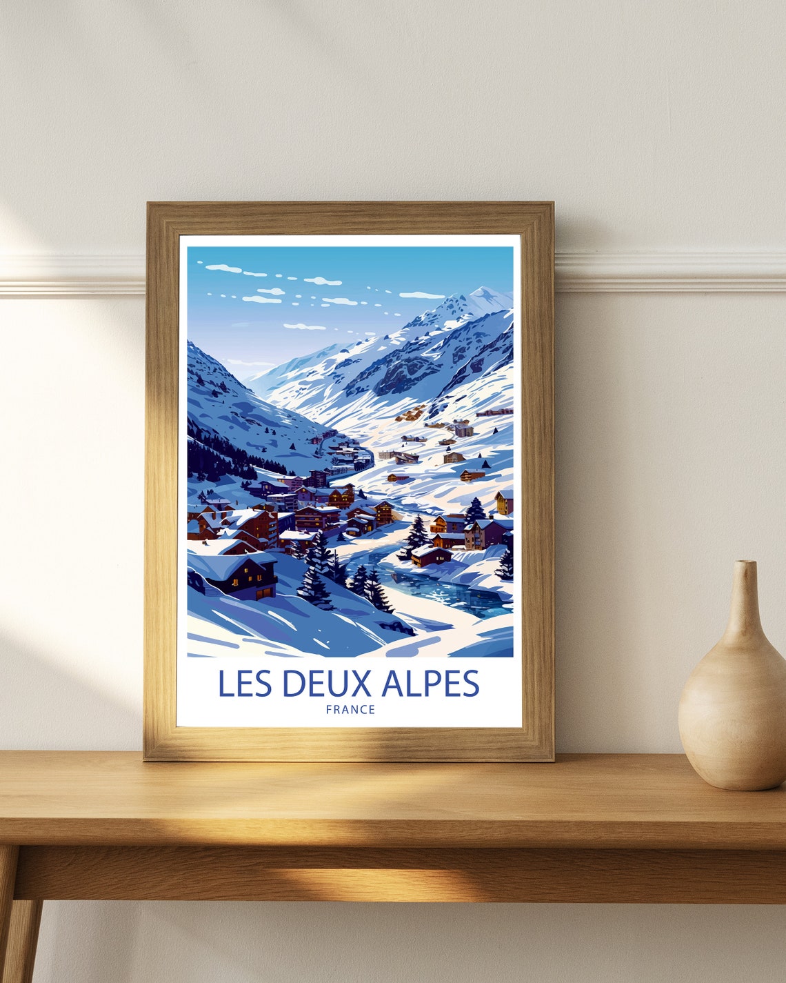 Les Deux Alpes Travel Print Les Deux Alpes Wall Decor France Les Deux Alpes Art Les Deux Alpes Wall Art France Poster Gift For Ski Lovers - Image 2