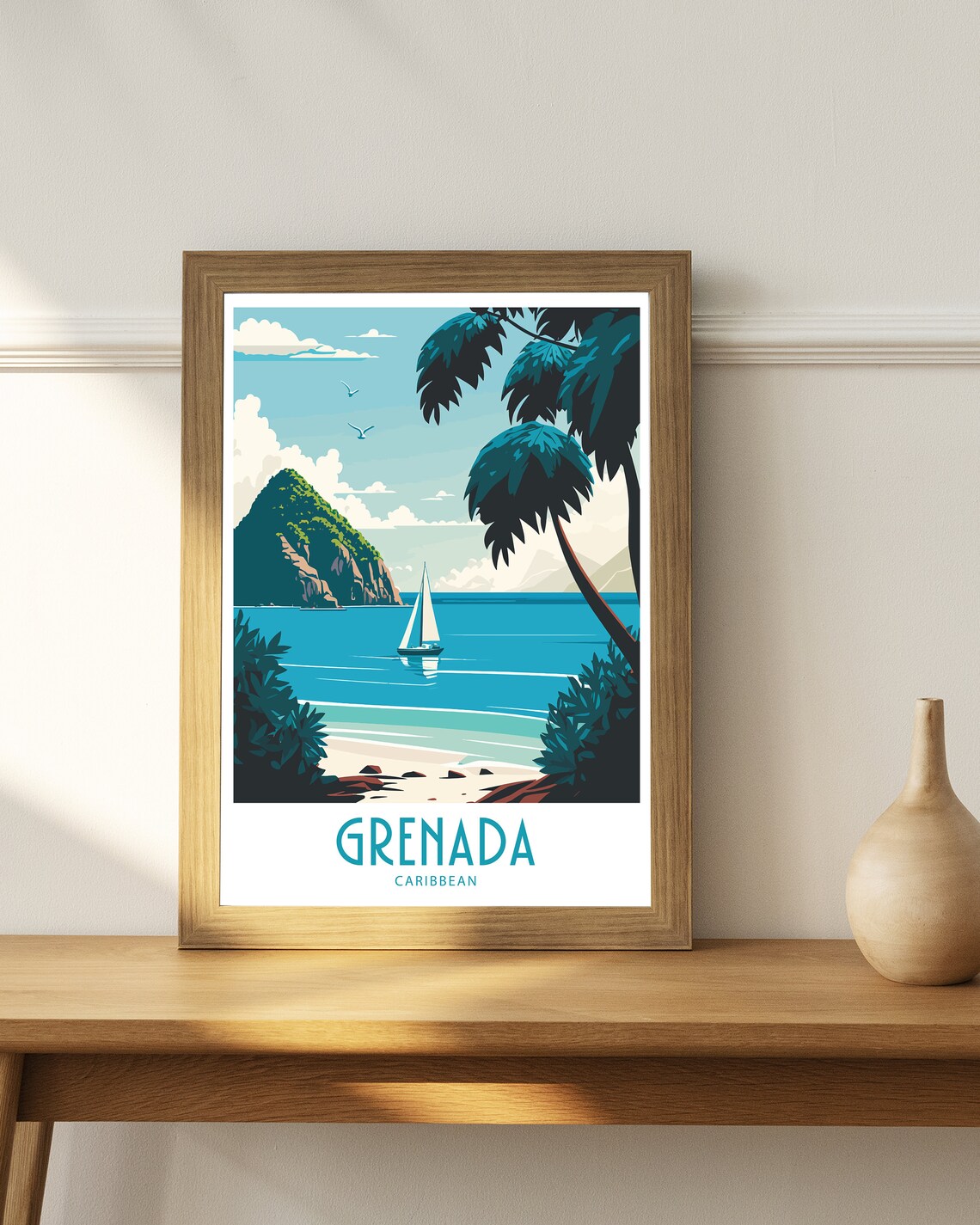 Grenada Travel Poster, Caribbean Scenery Art Print - Image 4