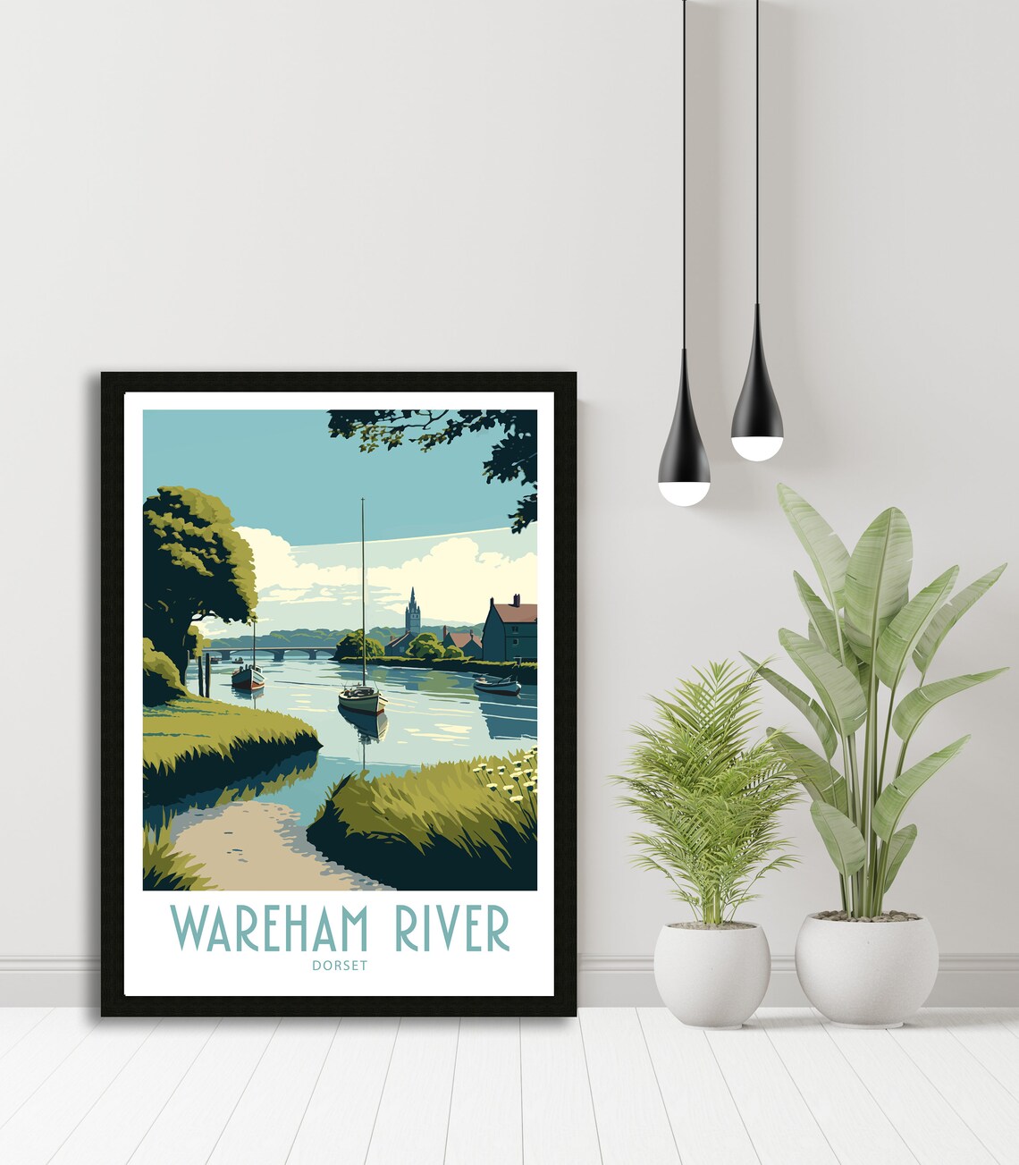 Wareham River Dorset Travel Poster, Scenic Art Print - Image 6